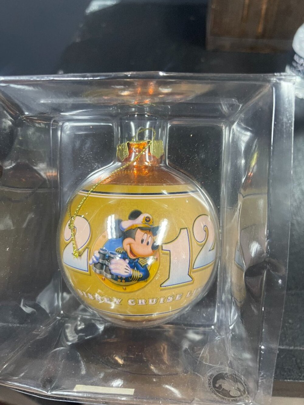 Disney Cruise Line 2012 Captain Mickey Glass Ornament